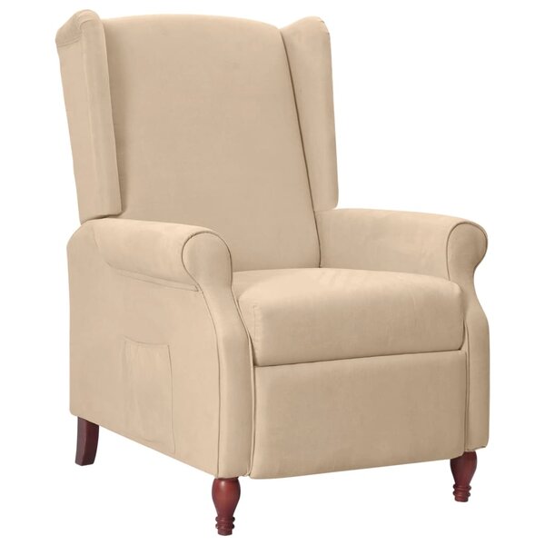 vidaXL Fauteuil inclinable Taupe Tissu microfibre