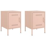 vidaXL Tables de chevet 2 Pièces rose 36x39x50 5 cm acier