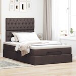 VidaXL Cadre de lit ottoman avec matelas marron foncé 120x190 cm tissu