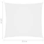vidaXL Voile de parasol tissu oxford carré 2 5x2 5 m blanc