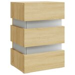 vidaXL Table de chevet à LED chêne sonoma 45x35x67cm bois d'ingénierie