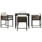 vidaXL Ensemble de salle à manger pour jardin 5 Pièces Marron polyrotin