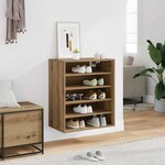 vidaXL Armoire à chaussures chêne artisanal bois d'ingénierie