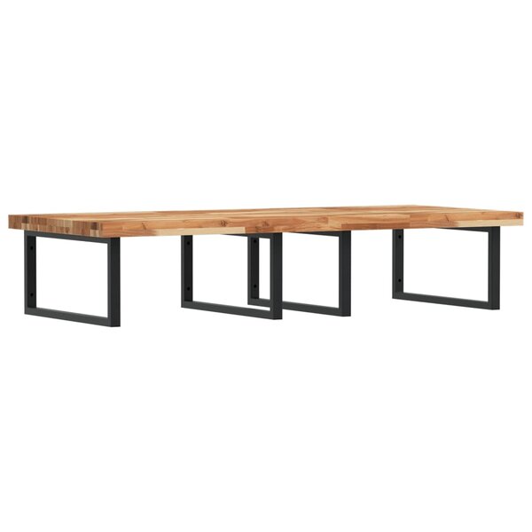 vidaXL Étagère de vasque murale acier et bois massif d'acacia