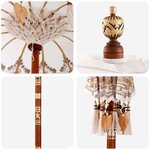 vidaXL Parasol balinais avec base Crème 95 x 95 x 260 cm