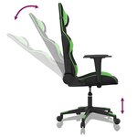 vidaXL Chaise de jeu de massage Noir et vert Similicuir