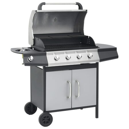 vidaXL Barbecue à gaz 4+1 zones cuisson Noir et argenté Acier et inox