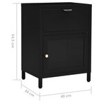 vidaXL Tables de chevet 2 Pièces Noir 40x30x54 5 cm Acier et verre