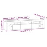vidaXL Meuble TV avec lumières LED Chêne sonoma 200x36 5x40 cm