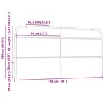vidaXL Tête de lit chêne fumé 190 cm acier et bois d'ingénierie