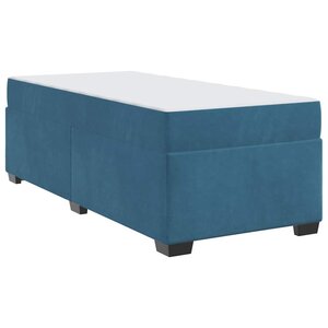 vidaXL Cadre de lit avec matelas Bleu foncé 90 x 200 cm Velours