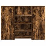 vidaXL Bureau de réception chêne fumé 135x50x103 5cm bois d'ingénierie