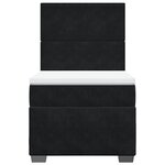 vidaXL Sommier à lattes de lit et matelas Noir 80x200 cm Velours