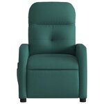 vidaXL Fauteuil de massage inclinable électrique Vert foncé Tissu