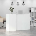 vidaXL Bureau de réception blanc 155x50x103 5 cm bois d'ingénierie