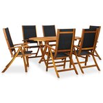 vidaXL Ensemble à manger d'extérieur 7 Pièces Bois d'acacia solide