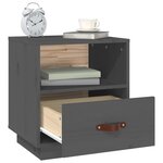 vidaXL Tables de chevet 2 Pièces Gris 40x34x45 cm Bois de pin massif