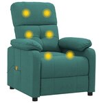 vidaXL Fauteuil de massage Vert foncé Tissu