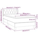 vidaXL Sommier à lattes de lit et matelas Gris foncé 80x200 cm Velours