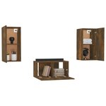 vidaXL Ensemble de meubles TV 3 Pièces Chêne fumé Bois d'ingénierie
