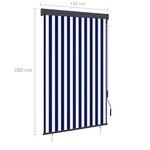 vidaXL Store roulant d'extérieur 120x250 cm Bleu et blanc