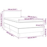 vidaXL Sommier à lattes de lit matelas LED Gris clair 100x200 cm Tissu