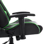 vidaXL Chaise de jeu Noir et vert Cuir artificiel