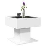 vidaXL Table basse avec LED blanc 50x50x45 cm bois d'ingénierie