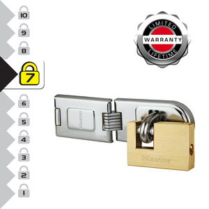 606720EURD Pack Comprenant un Moraillon à Charnière et un Cadenas Rectangulaire à Clé