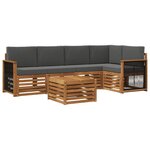vidaXL Ensemble de canapés d'extérieur 5 pc Naturel et Anthracite