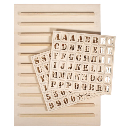 Letterboard en bois  FSC Mix Credit  nature  30x42cm  y compris 96 lettres  1kit