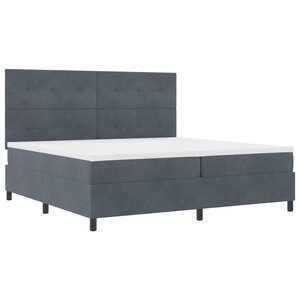 Lit box spring vidaXL avec matelas gris foncé 200x200 cm en velours