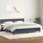 vidaXL Sommier à lattes de lit et matelas gris foncé 180x210cm velours