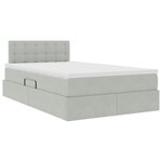 vidaXL Lit de Rangement avec matelas Gris clair 120 x 190 cm Velours