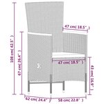 vidaXL Ensemble de salle à manger de jardin avec coussins 9 Pièces Gris