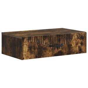 vidaXL Table d'appoint murale Chêne fumé 59 x 34 5 x 17 cm