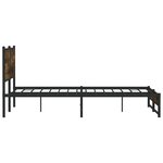 vidaXL Cadre de lit en métal sans matelas chêne fumé 183x213 cm