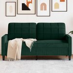 vidaXL Canapé à 2 places Vert foncé 140 cm Velours