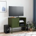 vidaXL Meuble TV vert olive 68x39x60 5 cm acier