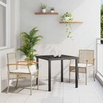vidaXL Ensemble de salle à manger pour jardin 3 Pièces Beige polyrotin
