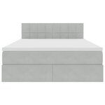 vidaXL Lit de rangement LED avec matelas Gris clair 140 x 190 cm