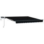 vidaXL Auvent Rétractable Noir 350 x 250 cm tissu