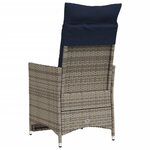 vidaXL Chaise de jardin inclinable avec coussins en résine tressée grise