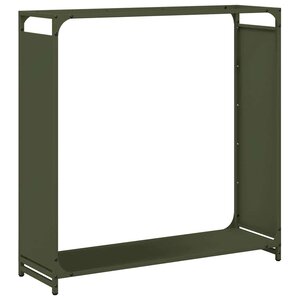 vidaXL Portant de bois chauffage vert olive 90x28x90 cm