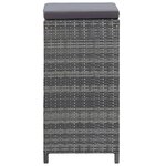vidaXL Meuble de bar de jardin 7 Pièces et coussins Résine tressée Gris
