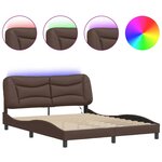 vidaXL Cadre de lit avec LED sans matelas Hvar marron 160x200 cm