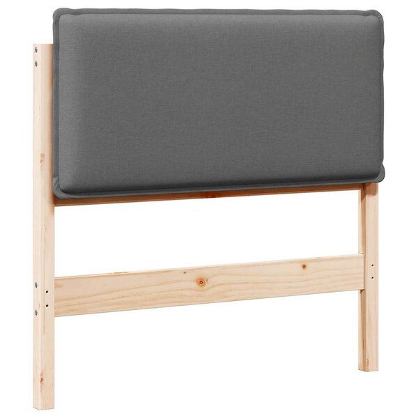 vidaXL Tête de lit capitonnée Gris Naturel et Clair 75 cm Pin massif