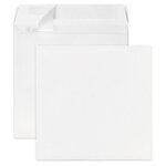 Lot de 250: enveloppe carrée vélin extra-blanc auto-adhésive sans fenêtre 120g/m² 150x150 mm