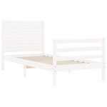 vidaXL Cadre de lit avec tête de lit blanc petit simple bois massif