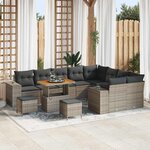 vidaXL Ensemble de canapé de jardin 12 Pièces Gris 90 x 55 x 71 cm
